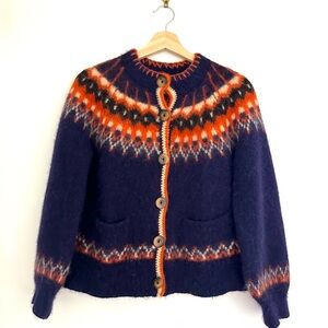 Doen Hue Fair Isle Cardigan Sz Xs